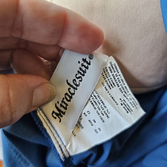 miraclesuit women's Size 10 One-piece swimsuit, Teal Ruched Tummy Control - Picture 2 of 6